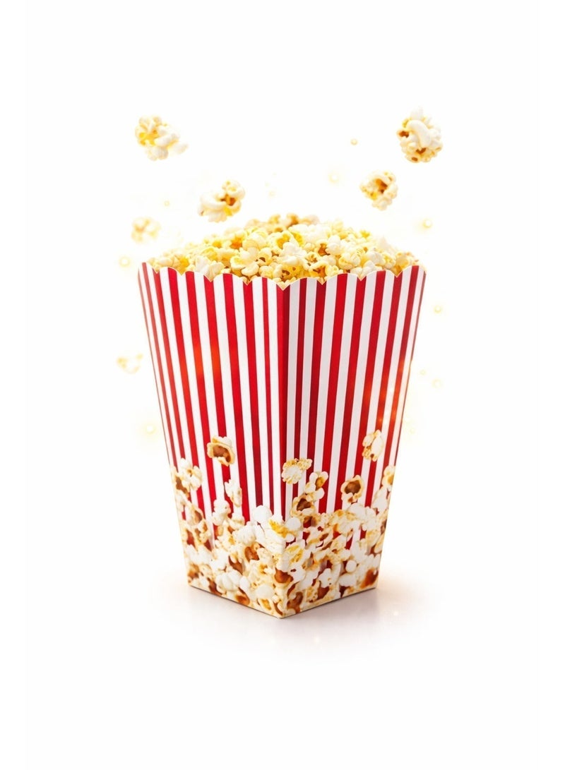 vsell24 Paper Popcorn Bucket Red and White Striped – Movie Theater, Carnival & Circus Party Popcorn Container - Image 5